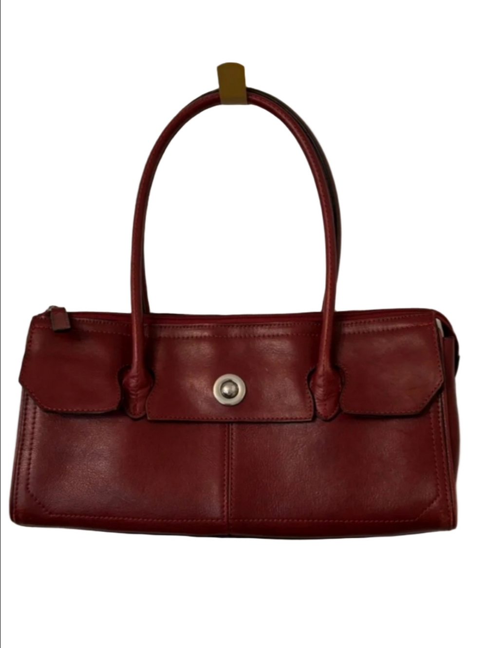 Wilsons Red Genuine Leather Shoulder Bag Purse Satchel Fall Winter